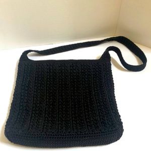 The Sak Boho Black crochet shoulder handbag